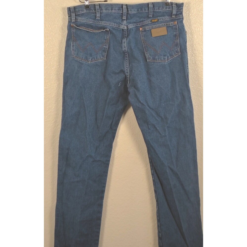 Vintage Wrangler 13MWZ Cowboy Cut Jeans Mens 38x34 Dark Wash Western Straight Le - Picture 5 of 8